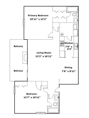 2 x 2 , - Interactive FLoor Plan