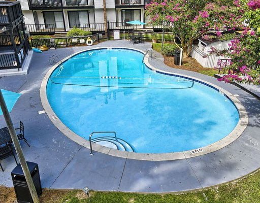 Relaxation at tropical swimming pool